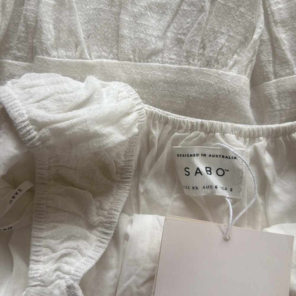 Sabo Skirt Fabi 100% Cotton White Dress, XS - Picture 10 of 10